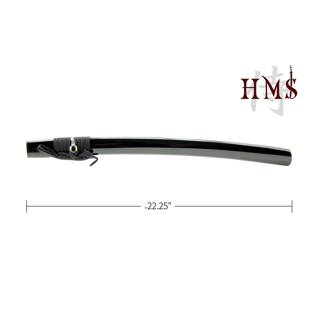 Saya Black Lacquered Wood Wakizashi | Handmade Sword