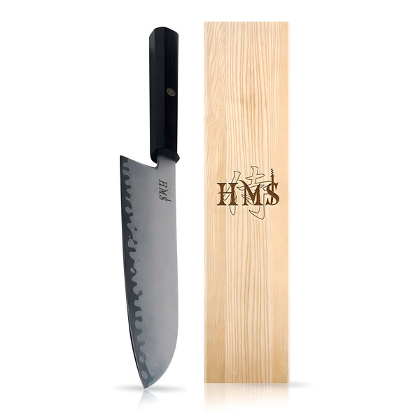 Santoku Chef Knife | 7 Inch Blade | HAP40 triple-layer steel – Handmade ...