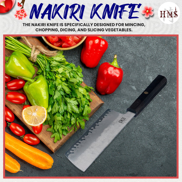 HMS HAP40 Triple-Layer Steel Nakiri Kitchen Knife - 6.5 Inch