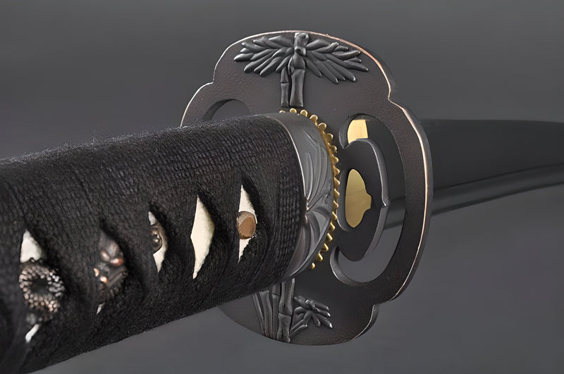 Bamboo Wakizashi - 1045 Steel, Bo-Hi Fuller – Handmade Sword