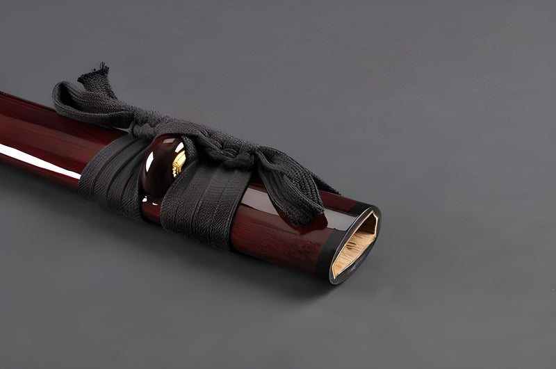 Root Claw Katana - 1045 Steel, Red Raden Saya – Handmade Sword