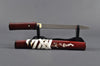 Red Tanto — 1095 High Carbon Steel, Clay Tempered, Hand Forged, Full Tang, Battle Ready