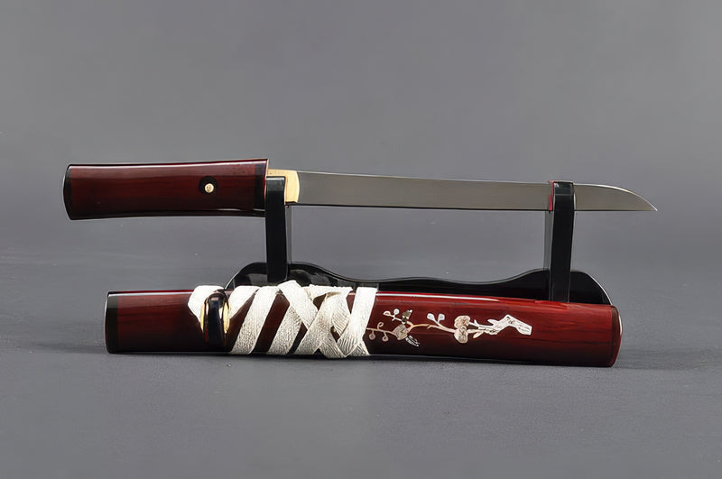 Red Tanto - 1095 High Carbon Steel, Red Saya – Handmade Sword