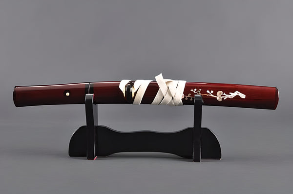 Red Tanto - 1095 High Carbon Steel, Red Saya – Handmade Sword