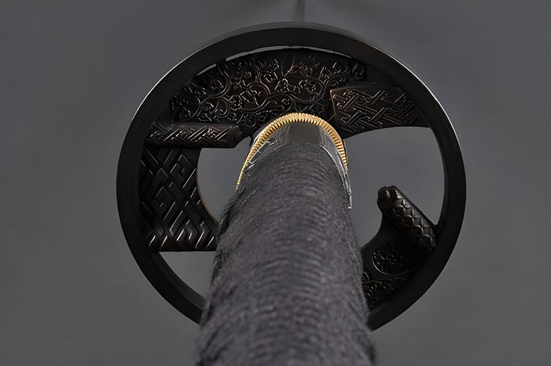 Files Pattern Katana - 1060 Carbon Steel, Black Saya – Handmade Sword