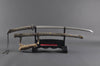 Razor Tachi — 1095 High Carbon Steel, Clay Tempered, Silver & Gold Engraved Gunto Mount, Hand Forged, Full Tang, Battle Ready