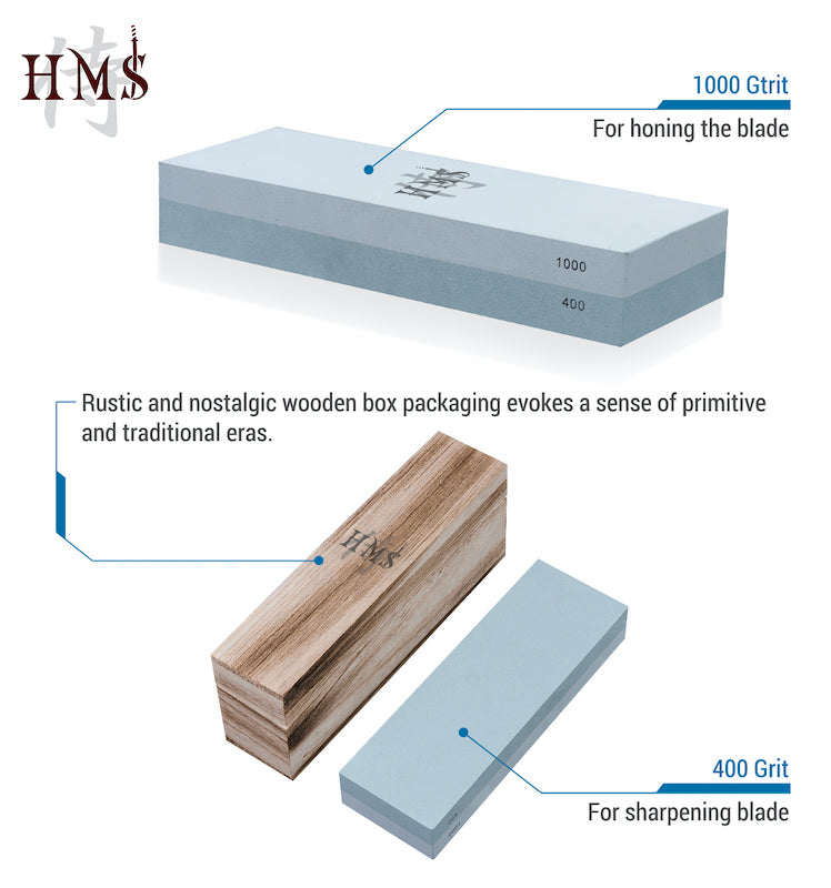 HMS BLADE SHARPEN DOUBLE-SIDE ROUGH WHETSTONE