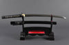 Tomoe Crest Wakizashi — 1045 Carbon Steel, Clay Tempered, Hand Forged, Full Tang, Battle Ready