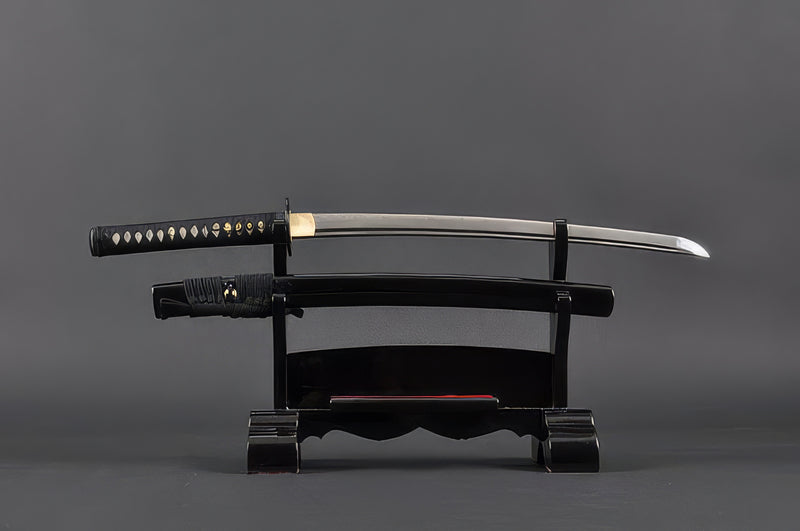 Musashi Wakizashi - 1095 High Carbon Steel, Black Saya – Handmade Sword