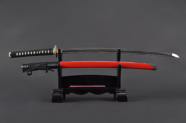 Dragon Katana - 1045 Steel, Red-Black Saya – Handmade Sword