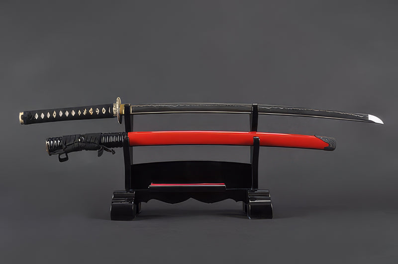 Dragon Katana - 1045 Steel, Red-Black Saya – Handmade Sword