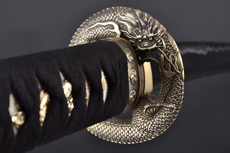Dragon Katana - 1045 Steel, Red-Black Saya – Handmade Sword
