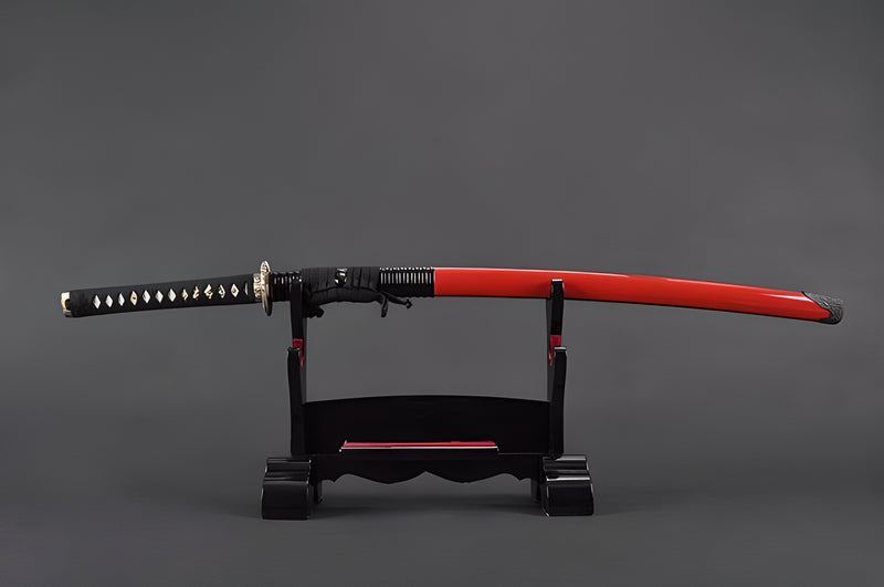 Dragon Katana - 1045 Steel, Red-Black Saya – Handmade Sword