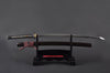 Crescent Moon Katana — 1045 Carbon Steel, Red Sageo & Burgundy Saya, Hand Forged, Full Tang, Battle Ready