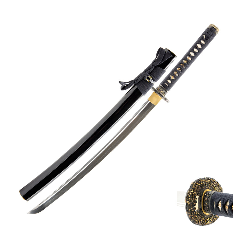 Fully Functional Japanese Wakizashi Samurai Sword, Fully Hand Forged, 1080 Carbon Steel, Heat Tempered