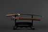 Warrior Fuji Wakizashi - Damascus Steel, Clay Tempered, Brown Saya