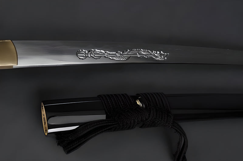 Aeolus Katana - 1095 High Carbon Steel, Black Saya – Handmade Sword