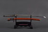 Empire Wheel Katana — 1045 Carbon Steel, Red-Orange Saya, Hand Forged, Full Tang, Battle Ready