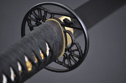 FULLY HAND FORGED CLAY TEMPER PRACTICAL SAKURA BLACK KATANA SWORD