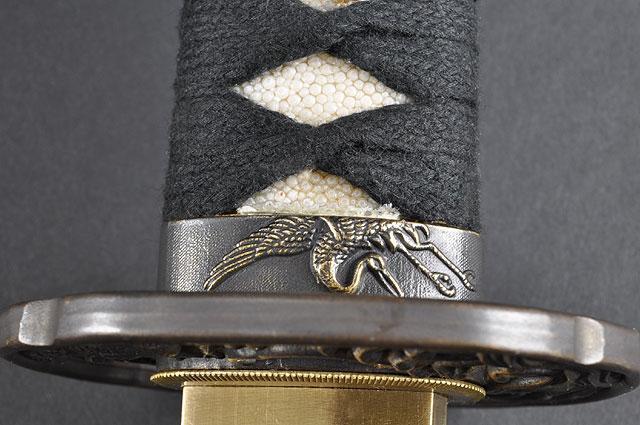 FULLY HAND FORGED BLACK FULL TANG CRANE JAPANESE SAMURAI KATANA SWORD
