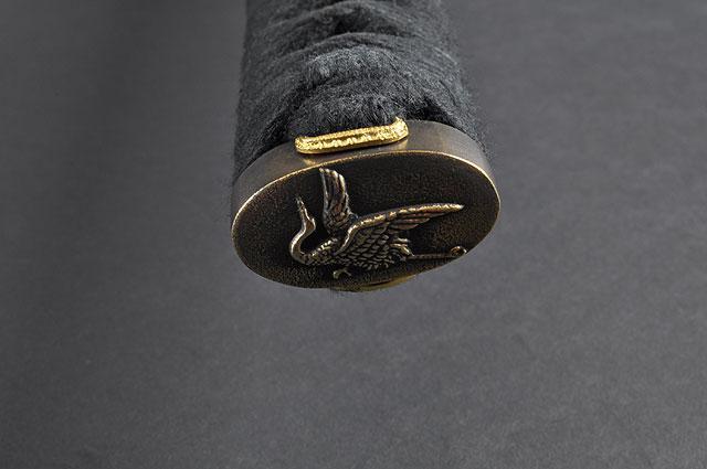 FULLY HAND FORGED BLACK FULL TANG CRANE JAPANESE SAMURAI KATANA SWORD