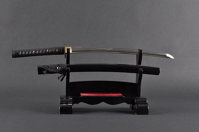 Samurai Wakizashi Sword, Practical, Hand Forged, 1060 Carbon Steel, Heat Tempered, Full Tang, Sharp, Dancing Crane Tsuba, Bendable Blade