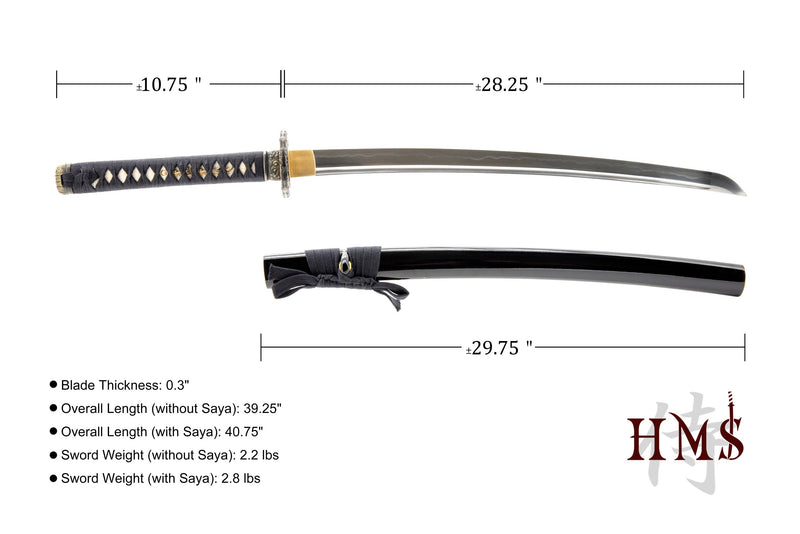Fully Functional Japanese Katana Samurai Sword, Fully Hand Forged, 1080 Carbon Steel, Heat Tempered