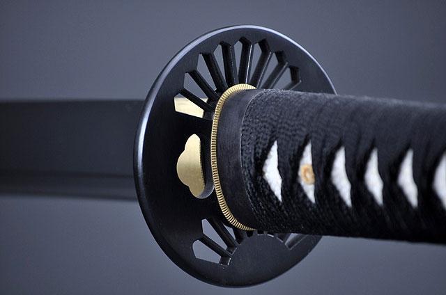 FULLY HAND FORGED CLAY TEMPER PRACTICAL BLACK FAN KATANA SWORD