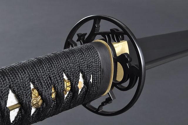 FULLY HAND FORGED CLAY TEMPER PRACTICAL CALYX CANTHUS BLACK KATANA SWORD