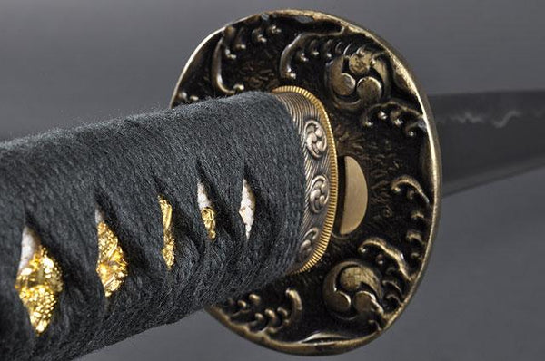 Black Waves Katana,japanese Samurai Sword,real Handmade Katana