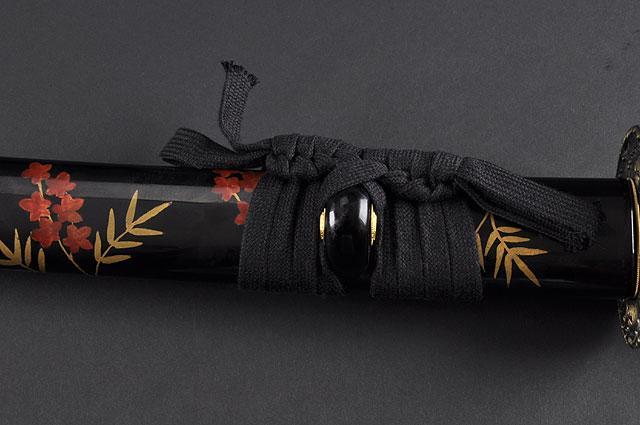 FULLY HAND FORGED BLACK FULL TANG WAVES JAPANESE SAMURAI KATANA SWORD - buyblade