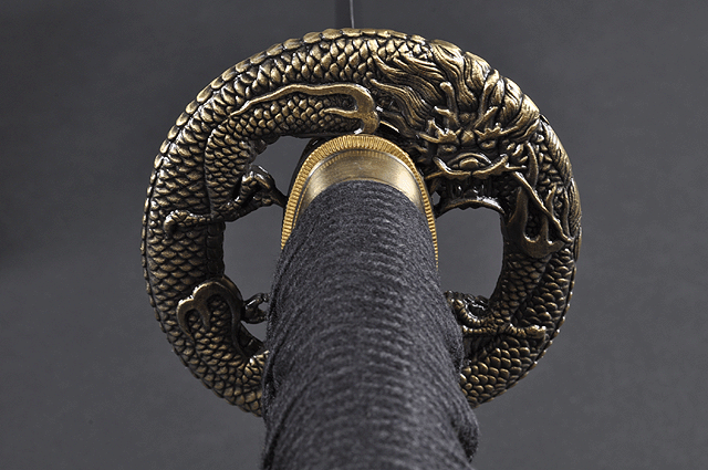 FULLY HANDMADE CLAY TEMPERED DAMASCUS DRAGON SAMURAI KATANA SWORD - buyblade