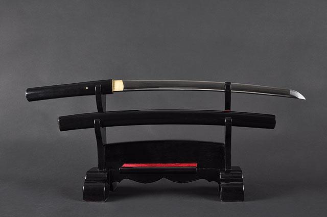 FULLY HAND FORGED KILL BILL O-REN ISHII SHRISAYA BLACK WAKIZASHI SWORD - buyblade