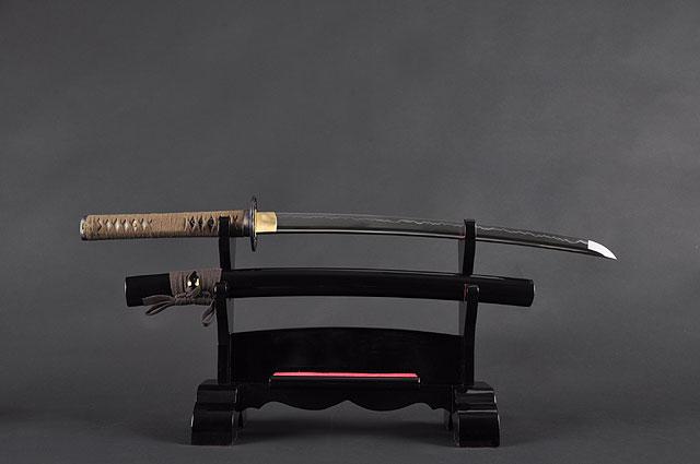 FULLY HAND FORGED FULL TANG BLACK JAPANESE WAKIZASHI SWORD