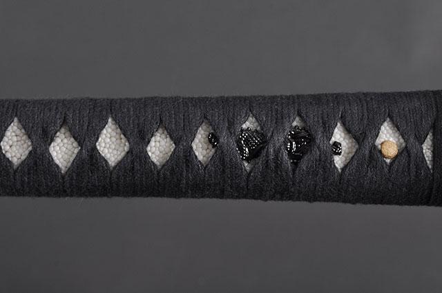 Samurai Katana Sword, Battle Ready, Hand Forged, 1045 Carbon Steel, Heat Tempered, Full Tang, Sharp, Black Wooden Scabbard