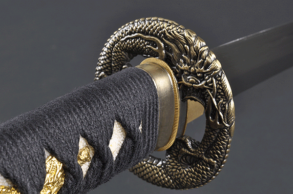 FULLY HANDMADE CLAY TEMPERED DAMASCUS DRAGON SAMURAI WAKIZASHI SWORD - buyblade
