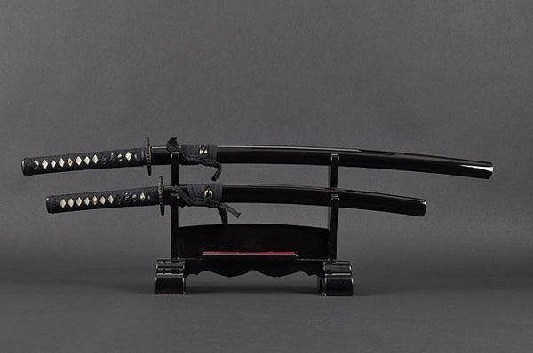 FULLY HANDMADE EMPIRE WHEEL STAINLESS JAPANESE KATANA & WAKIZASHI TRAINING SWORDS - buyblade