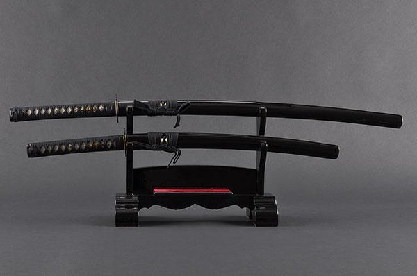 FULLY HANDMADE PRACTICAL DAMASCUS DANCING CRANE JAPANESE SAMURAI KATANA & WAKIZASHI SWORDS - buyblade