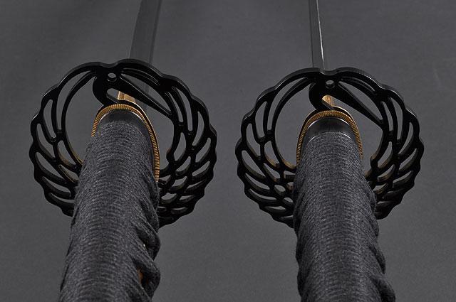 FULLY HANDMADE PRACTICAL DAMASCUS DANCING CRANE JAPANESE SAMURAI KATANA & WAKIZASHI SWORDS - buyblade