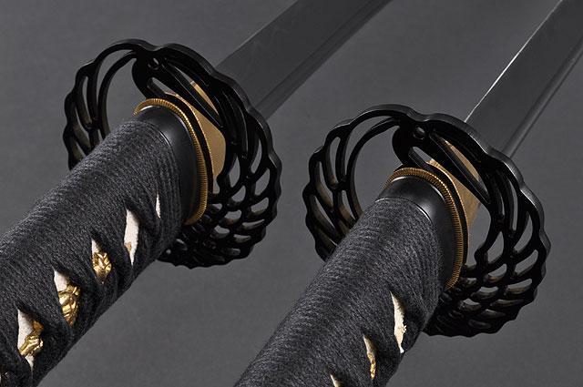 FULLY HANDMADE PRACTICAL DAMASCUS DANCING CRANE JAPANESE SAMURAI KATANA & WAKIZASHI SWORDS - buyblade