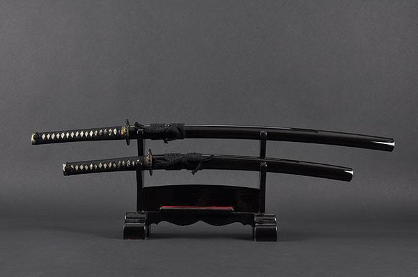 FULLY HANDMADE DANCING CRANE CLAY TEMPERED JAPANESE KATANA & WAKIZASHI SWORDS - buyblade