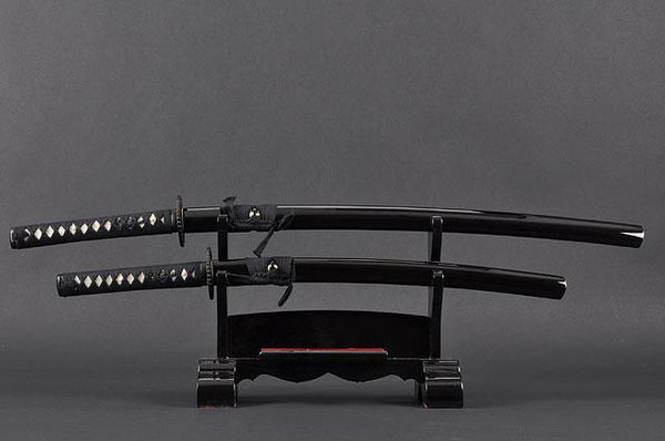 FULLY HANDMADE EMPIRE WHEEL PRACTICAL JAPANESE SAMURAI KATANA & WAKIZASHI SWORDS - buyblade