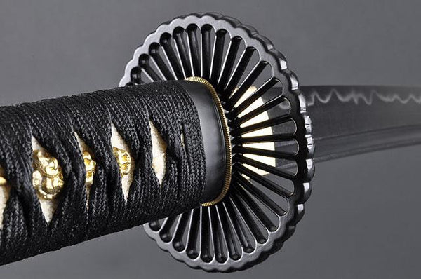FULLY HANDMADE EMPIRE WHEEL CLAY TEMPERED JAPANESE SAMURAI KATANA SWORD - buyblade