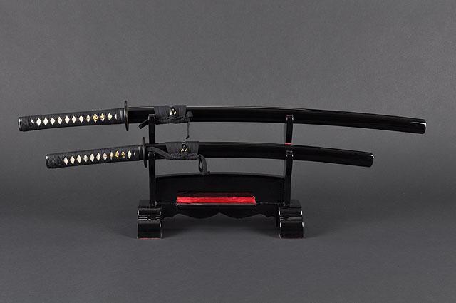 FULLY HANDMADE CLAY TEMPERED DAMASCUS JAPANESE SAMURAI KATANA & WAKIZASHI SWORDS - buyblade
