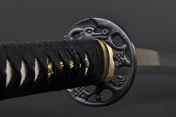FULLY HAND FORGED CLAY TEMPER PRACTICAL DRAGON KATANA SWORD