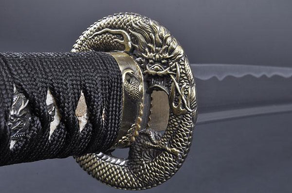 FULLY HANDMADE DRAGON ALUMINIUM ALLOY JAPANESE SAMURAI KATANA TRAINING SWORD - buyblade