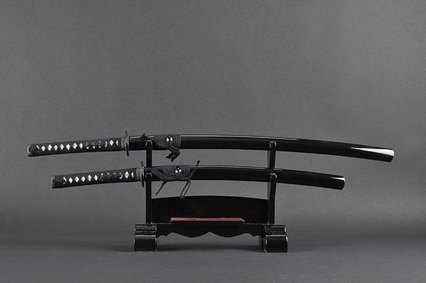 FULLY HANDMADE BAMBOO STAINLESS JAPANESE SAMURAI KATANA & WAKIZASHI TRAINING SWORDS - buyblade