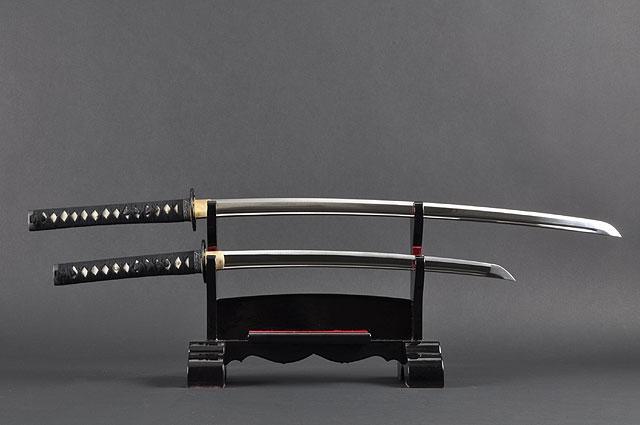 FULLY HANDMADE BAMBOO STAINLESS JAPANESE SAMURAI KATANA & WAKIZASHI TRAINING SWORDS - buyblade