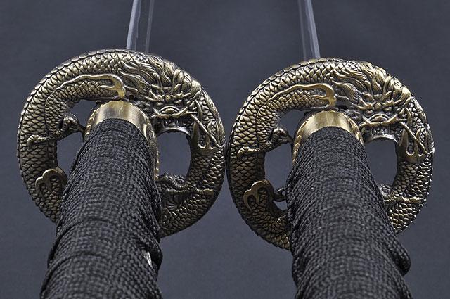 FULLY HANDMADE PRACTICAL DRAGON JAPANESE SAMURAI KATANA & WAKIZASHI SWORDS - buyblade