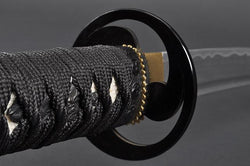 FULLY HANDMADE TOMOE CREST ALUMINIUM ALLOY JAPANESE WAKIZASHI TRAINING SWORD - buyblade